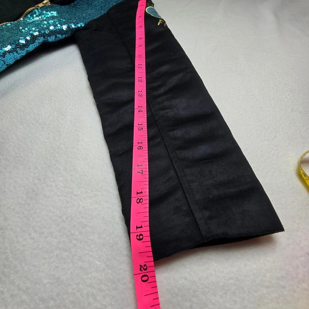 Disney Wicked Sequin Moto Jacket Medium Twee Cosplay E-Girl Pride Kid Core Anime - Picture 9 of 12